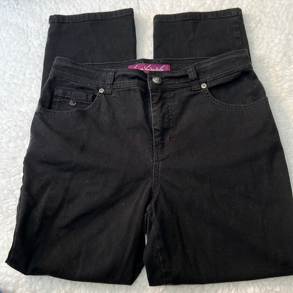 Gloria Vanderbilt Black Standard Jeans. Size 8 Petite. EUC.